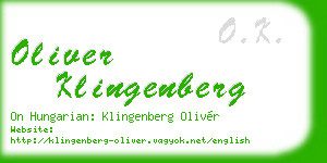 oliver klingenberg business card